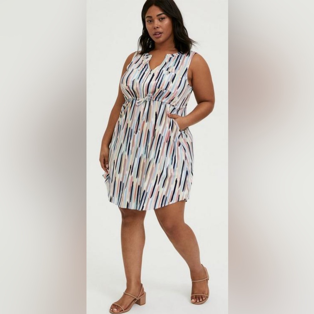 Torrid Mini Challis Zip-Front Shirt Dress, Multicolored, Size 1 (14X-16X)